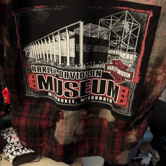 Ecko Unlimited Other - Upcycled Bleached Harley Davidson Museum Flannel